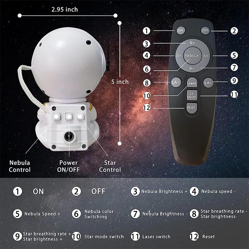 Astronaut projection light Galaxy projector LED night light starry sky atmosphere light